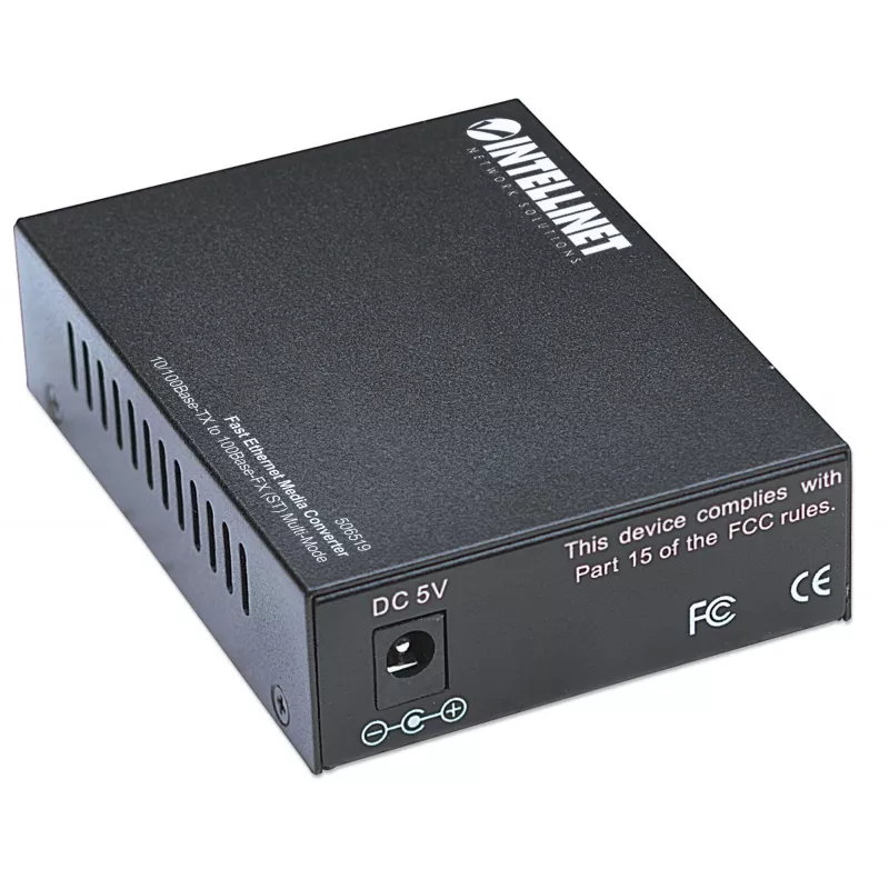 Konwerter mediów Fast Ethernet Intellinet, 10/100Base-Tx do 100Base-Fx (ST) Multi-Mode, 2 km (1,24 mil)