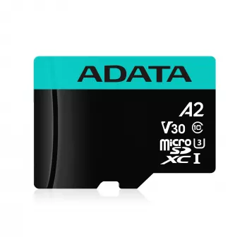Karta pamięci MicroSDXC ADATA 128 GB UHS‑I Premier Pro V30 U3 Klasa 10, 100/80 MB/s, wodoodporna, z adapterem SD