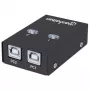 Przełącznik współdzielenia USB MANHATTAN 162005, USB 2.0 Type-B, 2 porty, 480 Mbps, kabel 1,5 m, biały