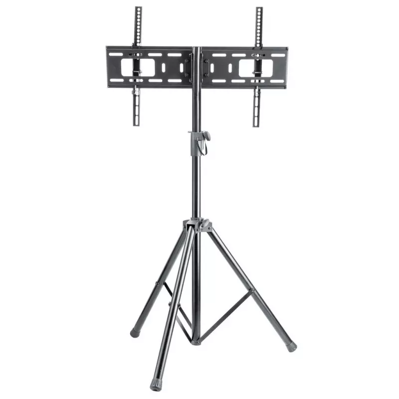 Manhattan Tripod Floor Mount do TV i monitorów, zestaw stojaka, Do ekranów: 37 inch do 65 inch, Kompatybilność VESA: wszystkie między 200x200 a 600x400mm – sprawdź wymiary czterech otworów montażowych z tyłu ekranu, aby upewnić się, że pasuje, Maks. 35kg, Czarny, LFD, Uchwyt