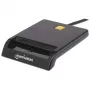 Czytnik kart stykowych MANHATTAN 102049 — USB 2.0, kabel 1,05 m, czarny, obudowa ABS