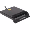 Czytnik kart stykowych MANHATTAN 102049 — USB 2.0, kabel 1,05 m, czarny, obudowa ABS