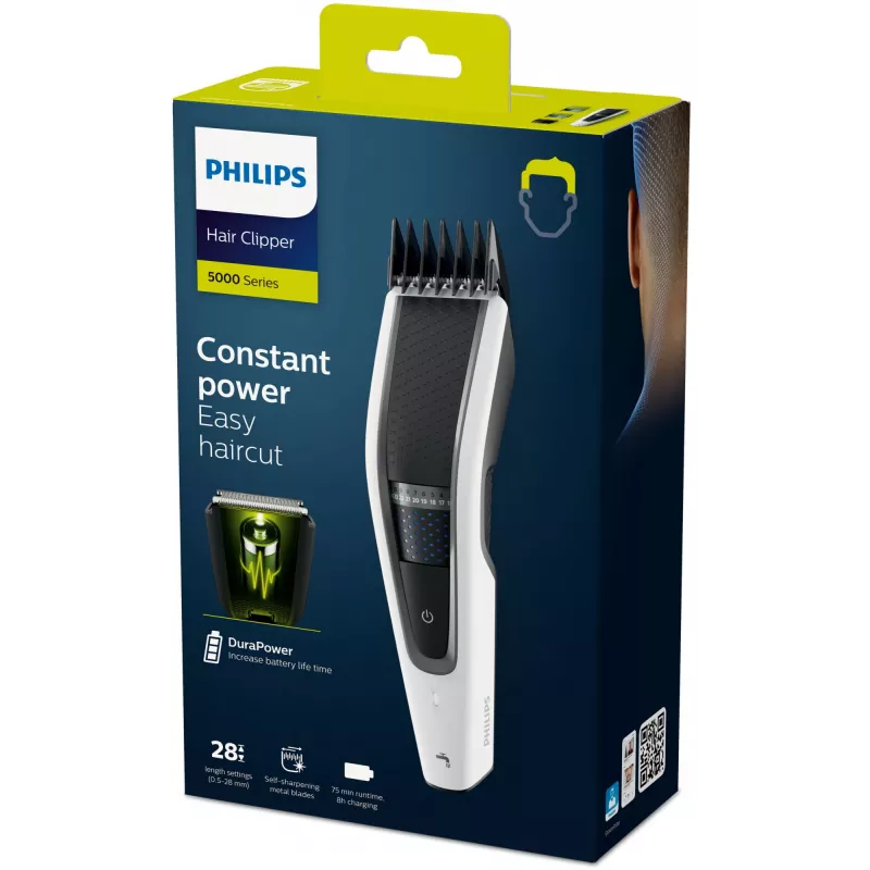 Philips serii 5000 HC5610/15 maszynka do strzyżenia włosów / trymer do brody, czarny, biały 28 Niklowo-metalowo-wodorkowy (NiMH)