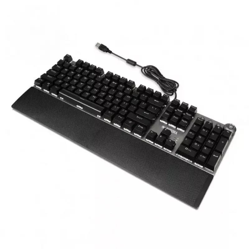 Przewodowa mechaniczna klawiatura gamingowa IBOX AURORA K-4 — QWERTY, 108 klawiszy, regulowane podświetlenie LED, wodoodporna, USB, kabel 1,6 m