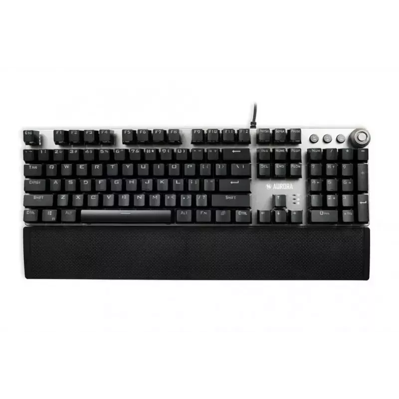 Przewodowa mechaniczna klawiatura gamingowa IBOX AURORA K-4 — QWERTY, 108 klawiszy, regulowane podświetlenie LED, wodoodporna, USB, kabel 1,6 m