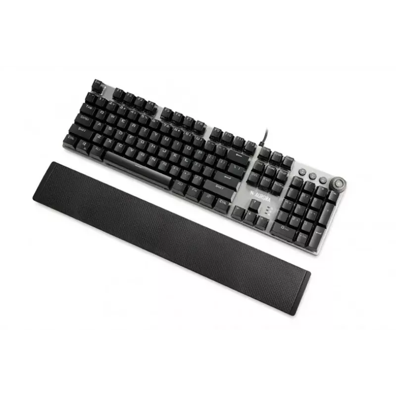 Przewodowa mechaniczna klawiatura gamingowa IBOX AURORA K-4 — QWERTY, 108 klawiszy, regulowane podświetlenie LED, wodoodporna, USB, kabel 1,6 m