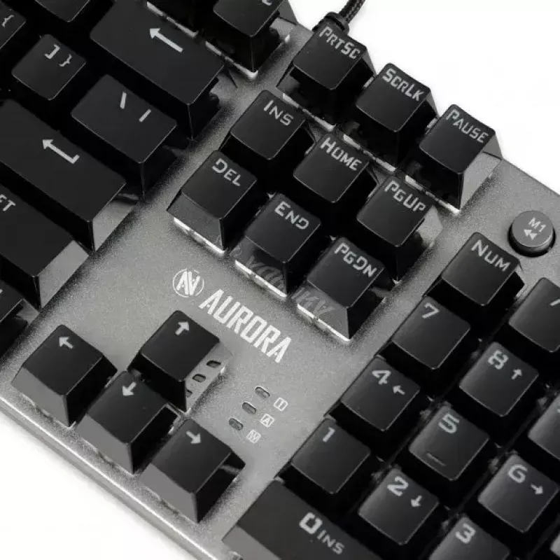 Przewodowa mechaniczna klawiatura gamingowa IBOX AURORA K-4 — QWERTY, 108 klawiszy, regulowane podświetlenie LED, wodoodporna, USB, kabel 1,6 m