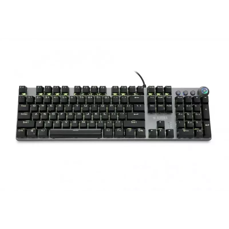 Przewodowa mechaniczna klawiatura gamingowa IBOX AURORA K-4 — QWERTY, 108 klawiszy, regulowane podświetlenie LED, wodoodporna, USB, kabel 1,6 m