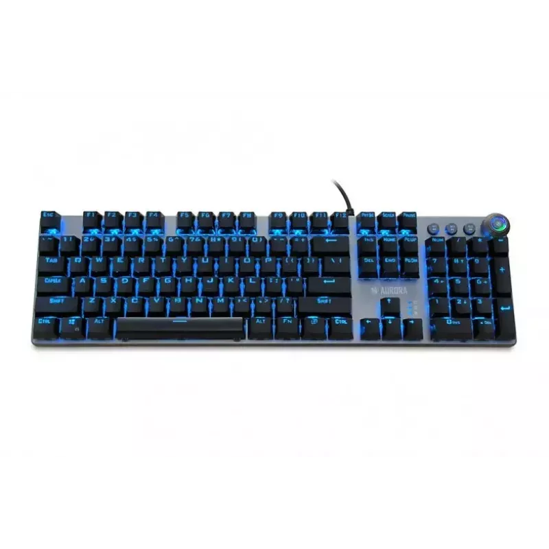 Przewodowa mechaniczna klawiatura gamingowa IBOX AURORA K-4 — QWERTY, 108 klawiszy, regulowane podświetlenie LED, wodoodporna, USB, kabel 1,6 m