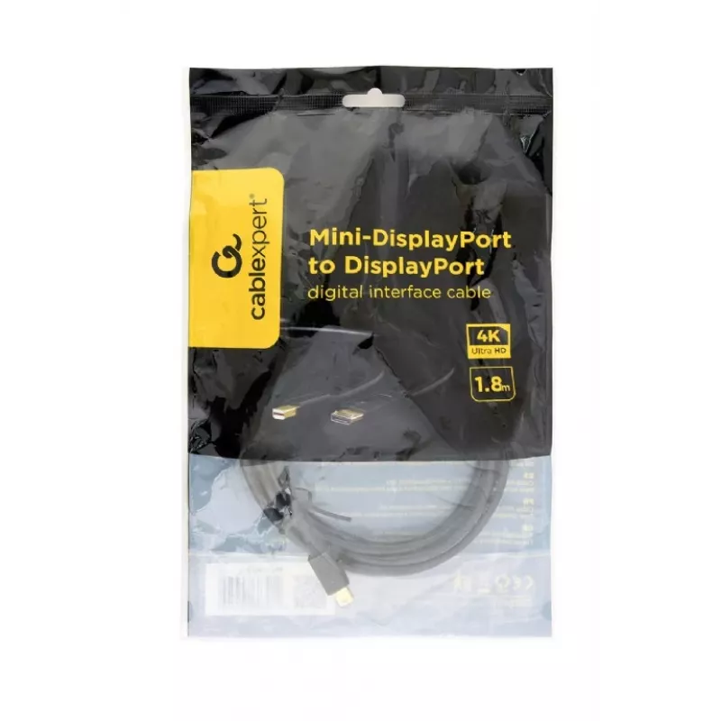 Kabel GEMBIRD Mini DisplayPort do DisplayPort, interfejs cyfrowy, 1,8 m, czarny