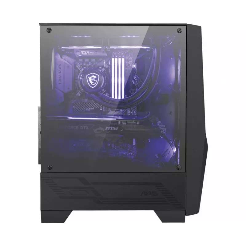 Obudowa komputerowa MSI MAG FORGE 100M Mid Tower Gaming 'Czarny, 2x 120mm RGB PWM Wentylator, 1x 120mm Wentylator, 1-6 RGB Hub, Panel ze szkła hartowanego, ATX, mATX, mini-ITX'