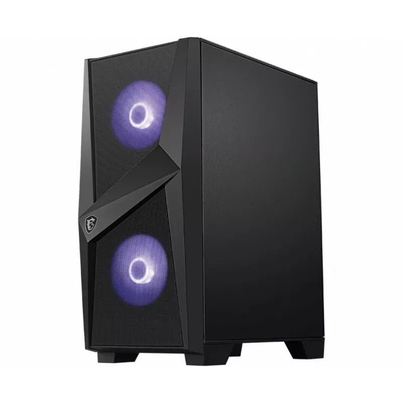 Obudowa komputerowa MSI MAG FORGE 100M Mid Tower Gaming 'Czarny, 2x 120mm RGB PWM Wentylator, 1x 120mm Wentylator, 1-6 RGB Hub, Panel ze szkła hartowanego, ATX, mATX, mini-ITX'