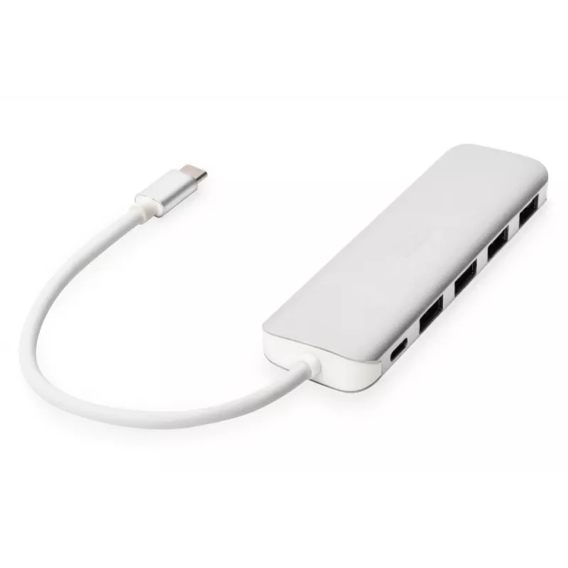 DIGITUS USB-C HUB 4-Port PD 4x USB 3.0, 1x PD Charging, szary
