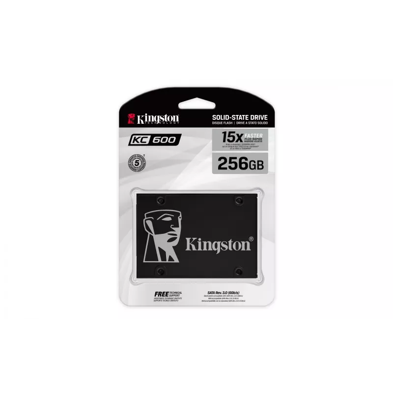 Kingston Technology 256G SSD KC600 SATA3 2.5 cala, 256 GB, 2.5 cala, 550 MB/s, 6 Gbit/s