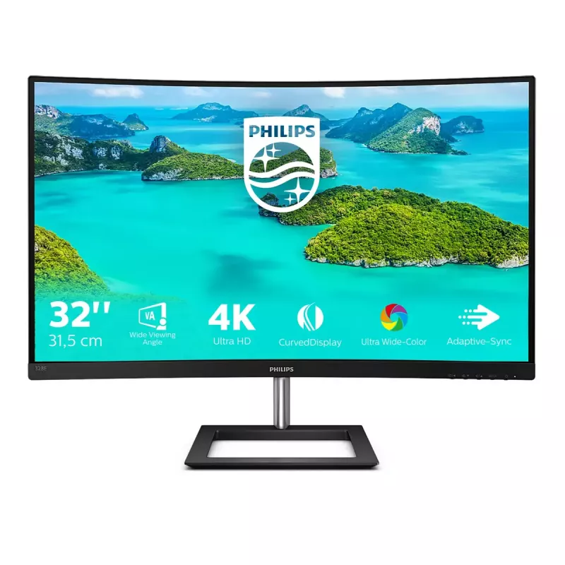 Philips E Line 328E1CA/00 monitor komputerowy 80 cm (31,5 cala) 3840 x 2160 pikseli 4K Ultra HD LCD Czarny