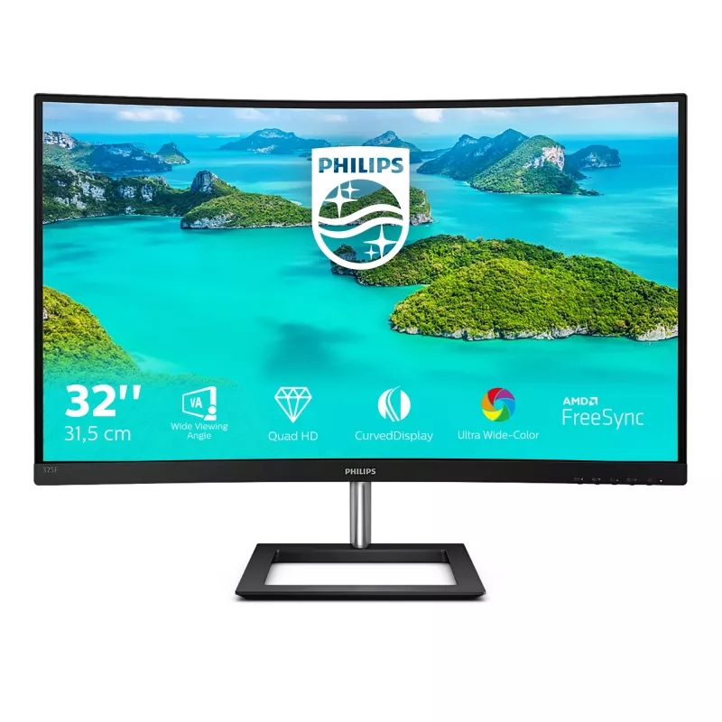 Philips E Line 325E1C/00 monitor komputerowy 80 cm (31,5 cala) 2560 x 1440 pikseli Quad HD LCD Czarny