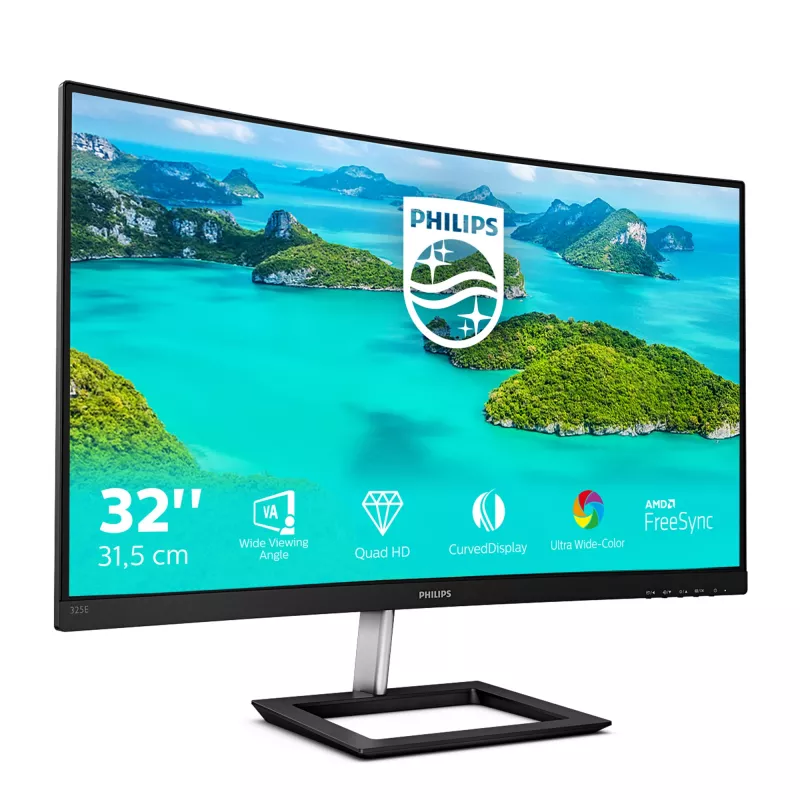 Philips E Line 325E1C/00 monitor komputerowy 80 cm (31,5 cala) 2560 x 1440 pikseli Quad HD LCD Czarny