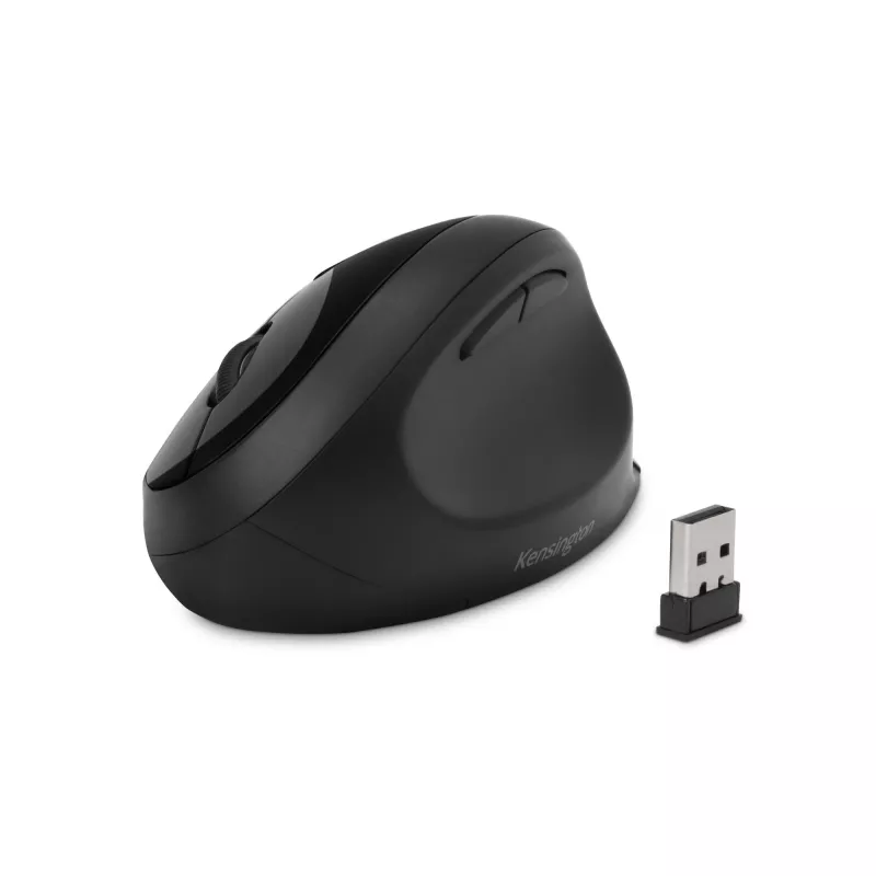 Mysz bezprzewodowa Kensington Pro Fit Ergo — czarna, praworęczna, RF + Bluetooth, 1600 DPI, czarna
