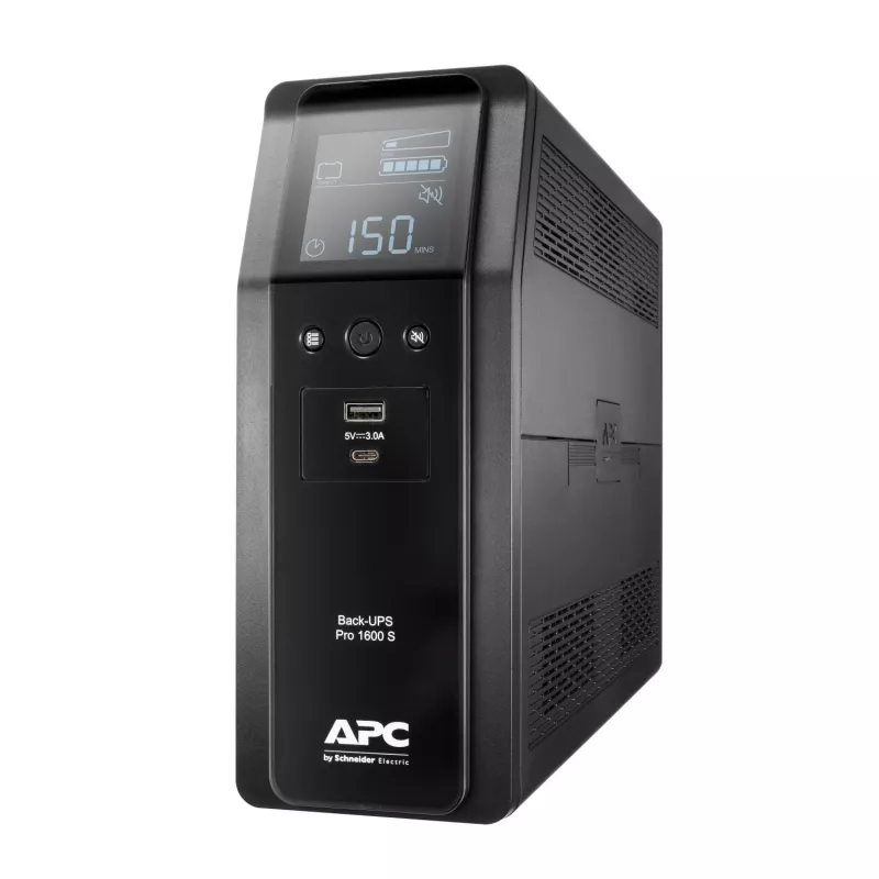 APC Back-UPS Pro, 1600VA/960W, Tower, 230V, 8x gniazd IEC C13, sinus, AVR, porty USB Type A + C, LCD, wymienna bateria