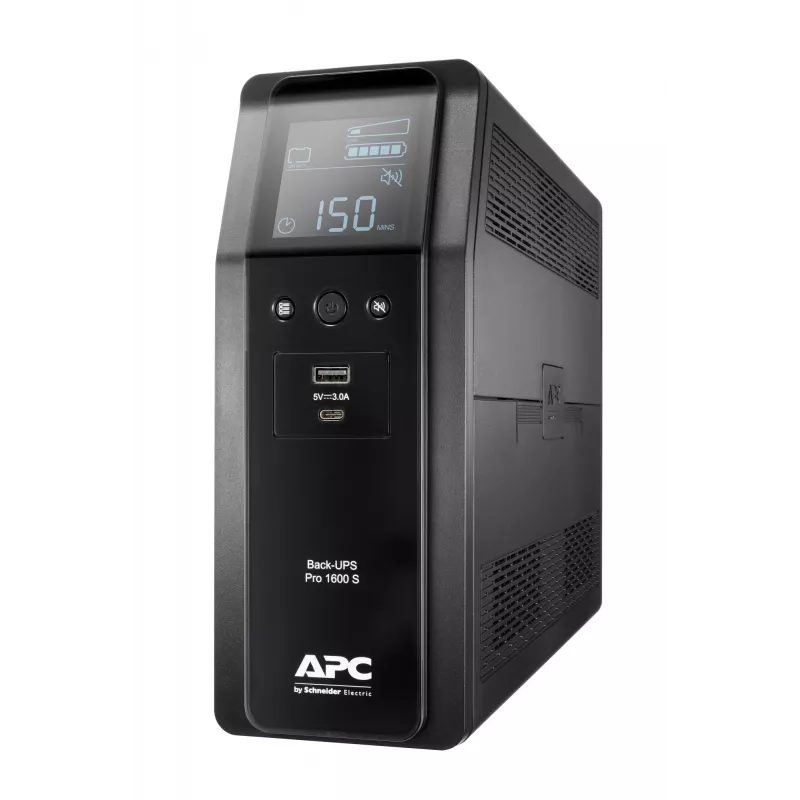 APC Back-UPS Pro, 1600VA/960W, Tower, 230V, 8x gniazd IEC C13, sinus, AVR, porty USB Type A + C, LCD, wymienna bateria