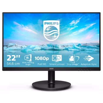 Philips V Line 221V8A/00 monitor komputerowy 54,6 cm (21,5 cala) 1920 x 1080 pikseli Full HD LED Czarny