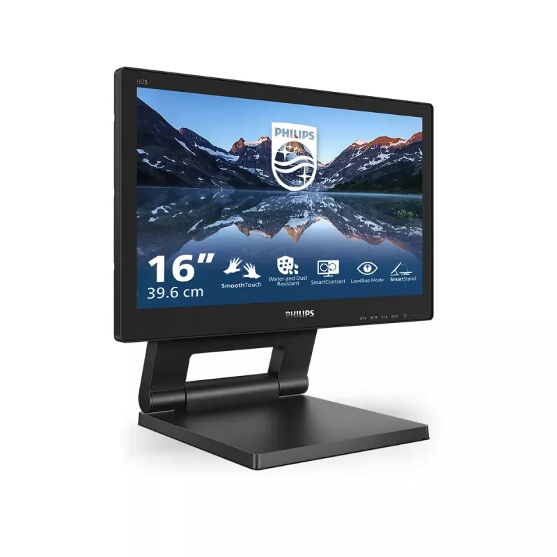 Philips 162B9T/00 monitor komputerowy 39,6 cm (15,6 cala) 1366 x 768 pikseli HD LCD dotykowy Czarny