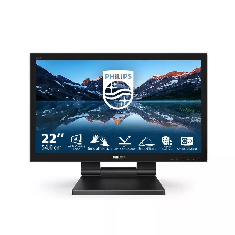 Philips 162B9T/00 monitor komputerowy 39,6 cm (15,6 cala) 1366 x 768 pikseli HD LCD dotykowy Czarny