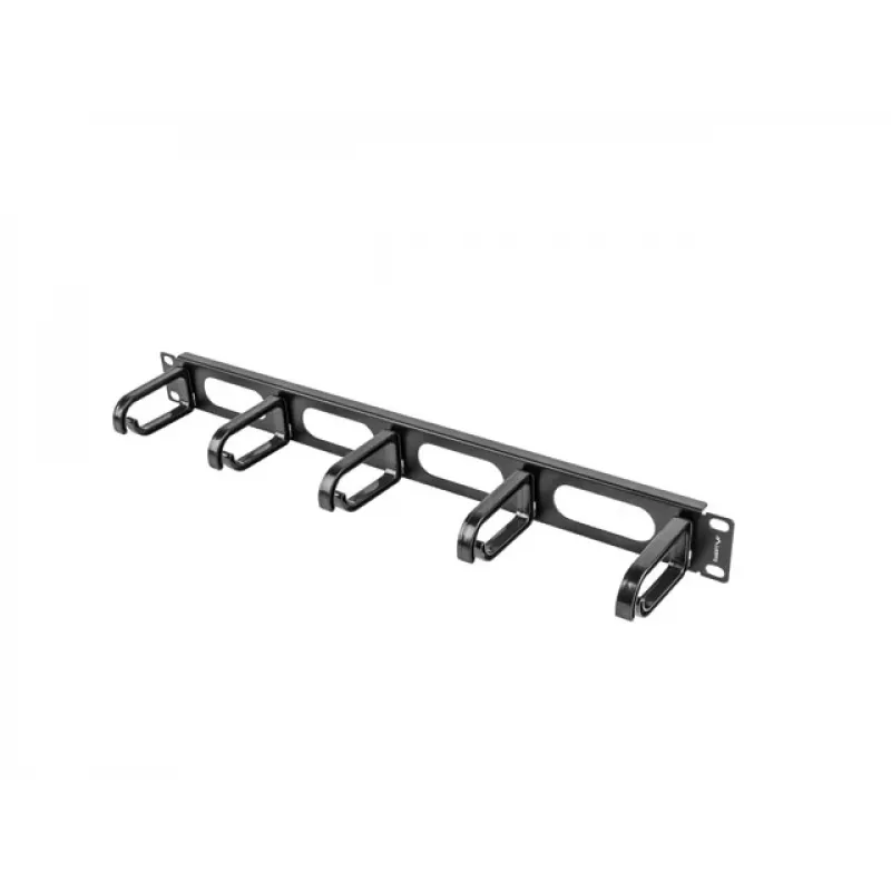 Panel do zarządzania kablami LANBERG AK-1205-B, 1U metal, 19 cali (482,6 mm) szerokość, 80 mm głębokość, czarny