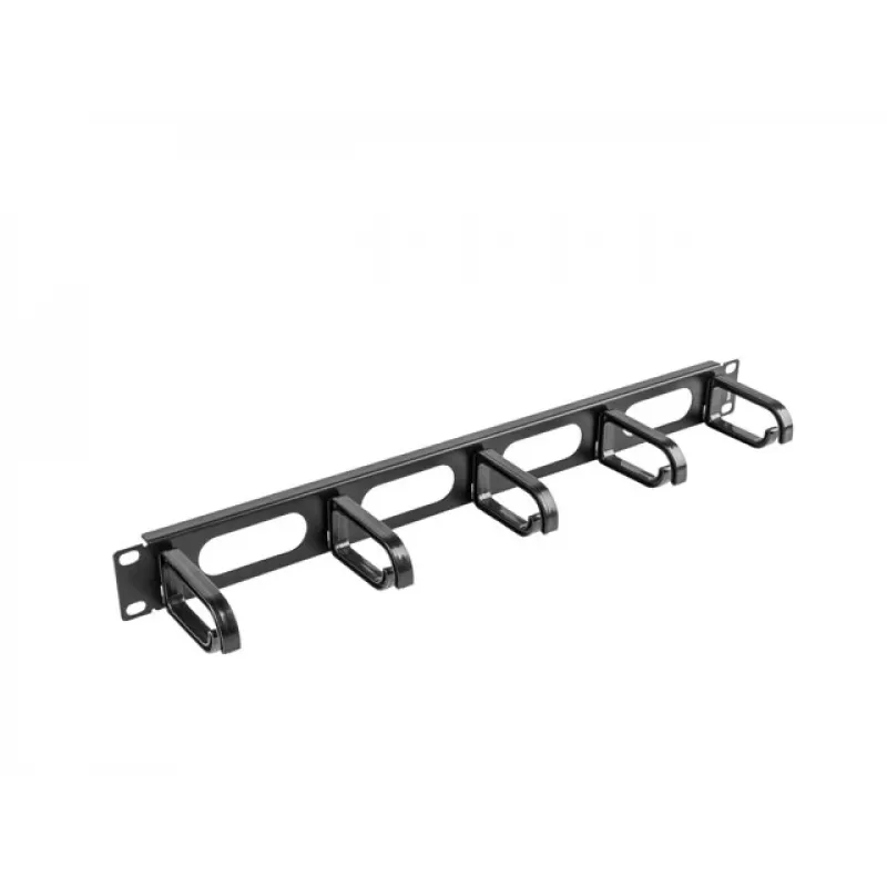 Panel do zarządzania kablami LANBERG AK-1205-B, 1U metal, 19 cali (482,6 mm) szerokość, 80 mm głębokość, czarny