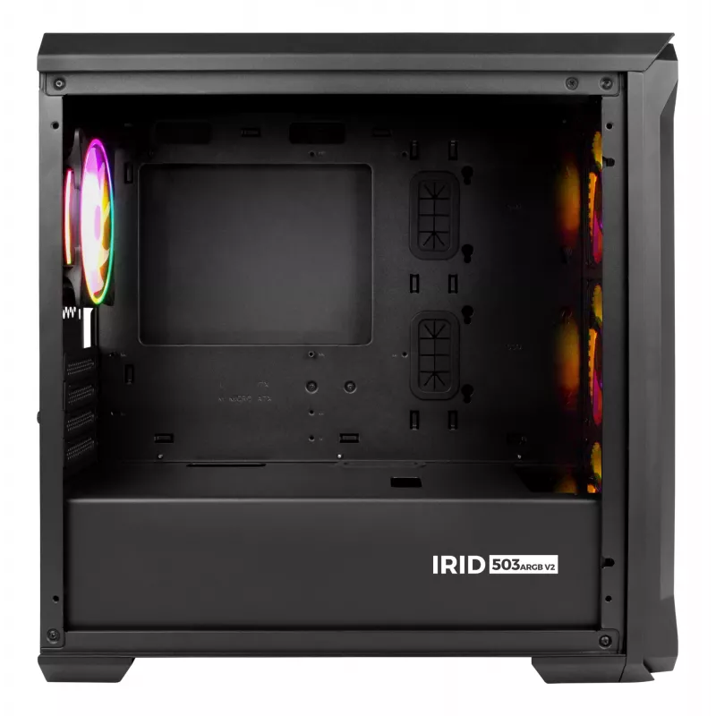 GENESIS Irid 503 ARGB Micro Tower Czarny, Transparentny
