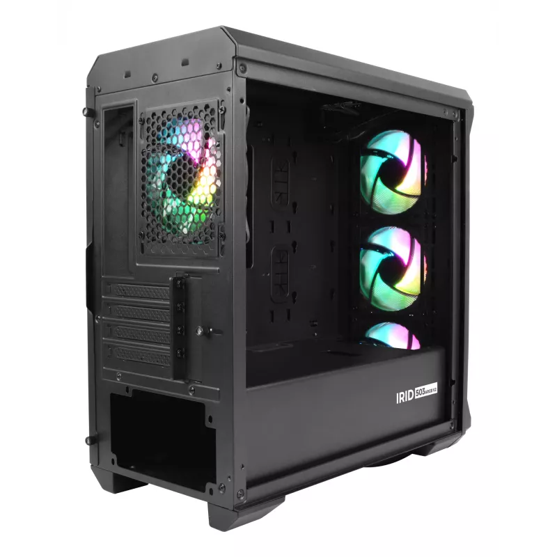 GENESIS Irid 503 ARGB Micro Tower Czarny, Transparentny