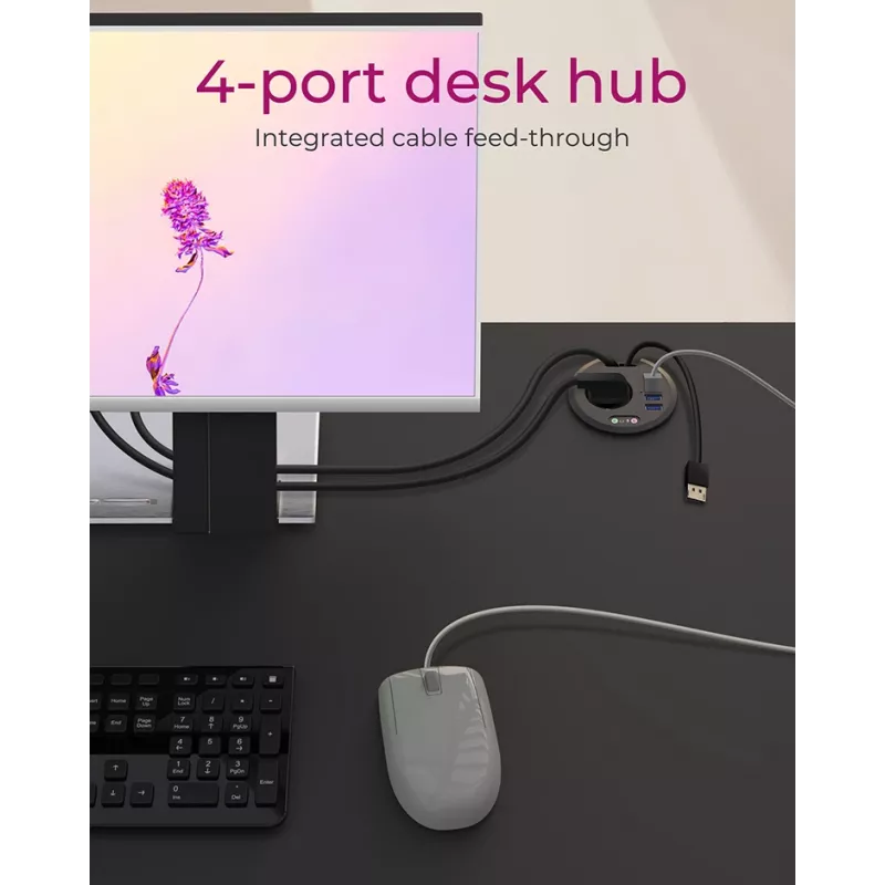 ICY BOX IB-HUB1430 gniazdko sieciowe czarne