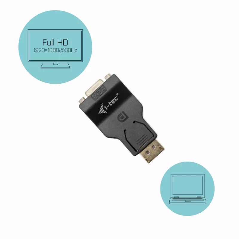 Adapter DisplayPort na VGA i-tec DP2VGAADA