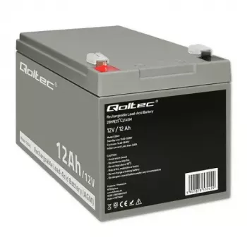 UPS battery QOLTEC 53049, VRLA AGM 12 V 12 Ah, szary, 150×98×95 mm