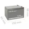 UPS battery QOLTEC 53049, VRLA AGM 12 V 12 Ah, szary, 150×98×95 mm