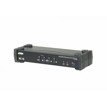 Przełącznik KVMP ATEN 4-portowy USB 3.0 4K DisplayPort MST, 4096 x 2160 pikseli, 4K Ultra HD, 4,89 W, czarny