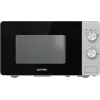 Kuchenka mikrofalowa solo Gorenje MO20E1S — 20 l, 800 W, sterowanie obrotowe, talerz obrotowy 270 mm, stal nierdzewna/czarny