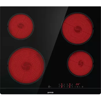 Płyta ceramiczna do zabudowy Gorenje ECT641BSC, 60 cm, 4 strefy, sterowanie dotykowe, czarna