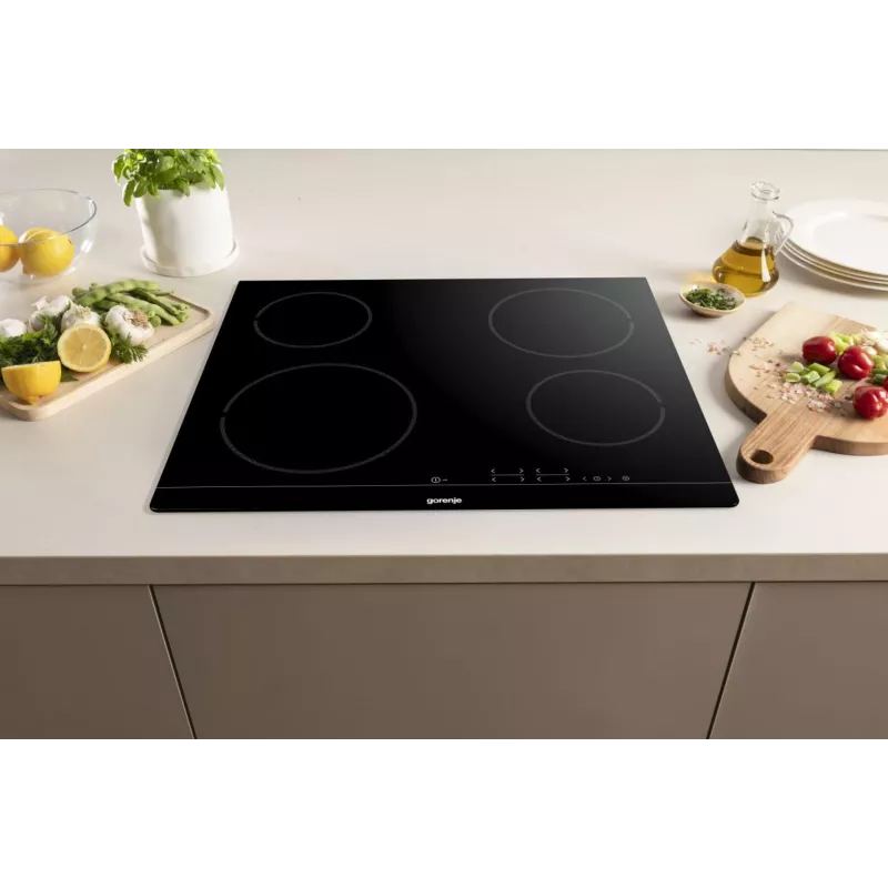 Płyta ceramiczna do zabudowy Gorenje ECT641BSC, 60 cm, 4 strefy, sterowanie dotykowe, czarna