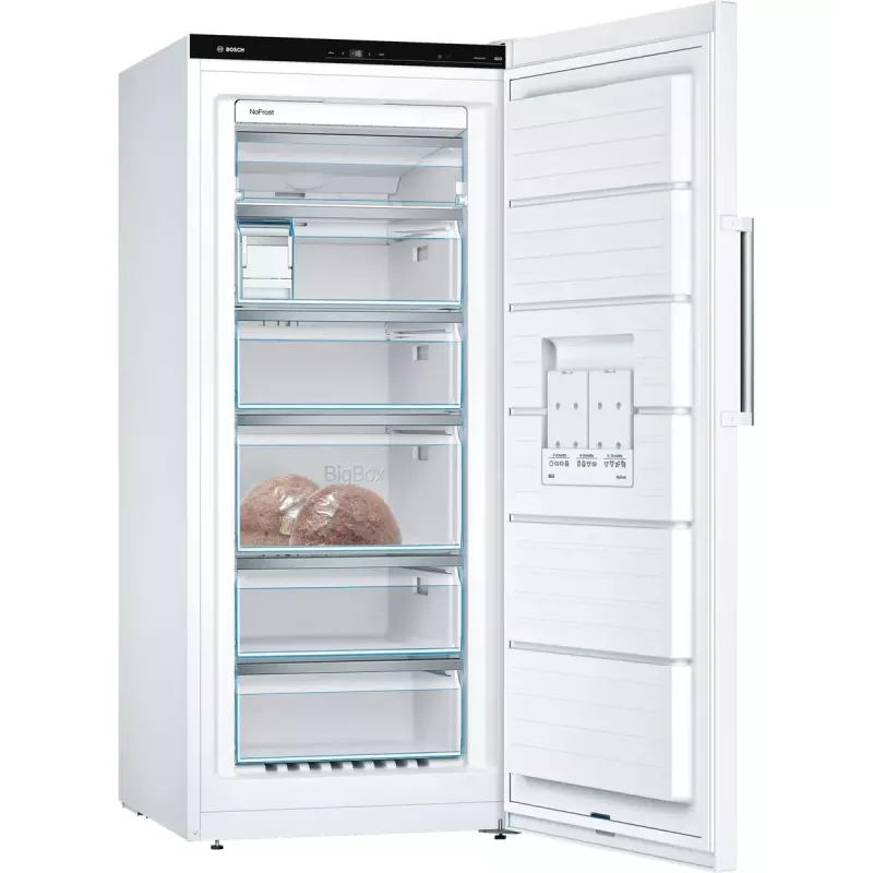 Zamrażarka Bosch Serie 6 GSN51AWDV wolnostojąca 290 L, NoFrost, LED, drzwi odwracalne, klasa A–G D