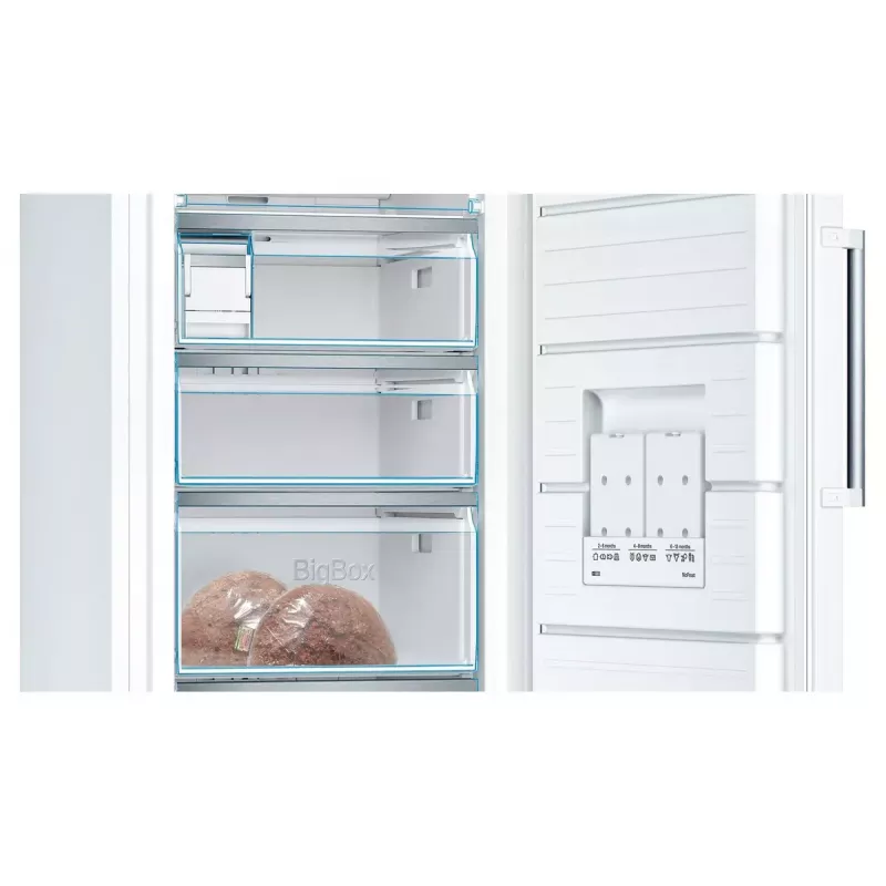 Zamrażarka Bosch Serie 6 GSN51AWDV wolnostojąca 290 L, NoFrost, LED, drzwi odwracalne, klasa A–G D