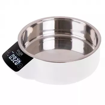 Elektroniczna waga kuchenna Adler AD 3166 – pojemność 5 kg, dokładność 1 g, miska ze stali nierdzewnej 0,9 l, LCD, timer