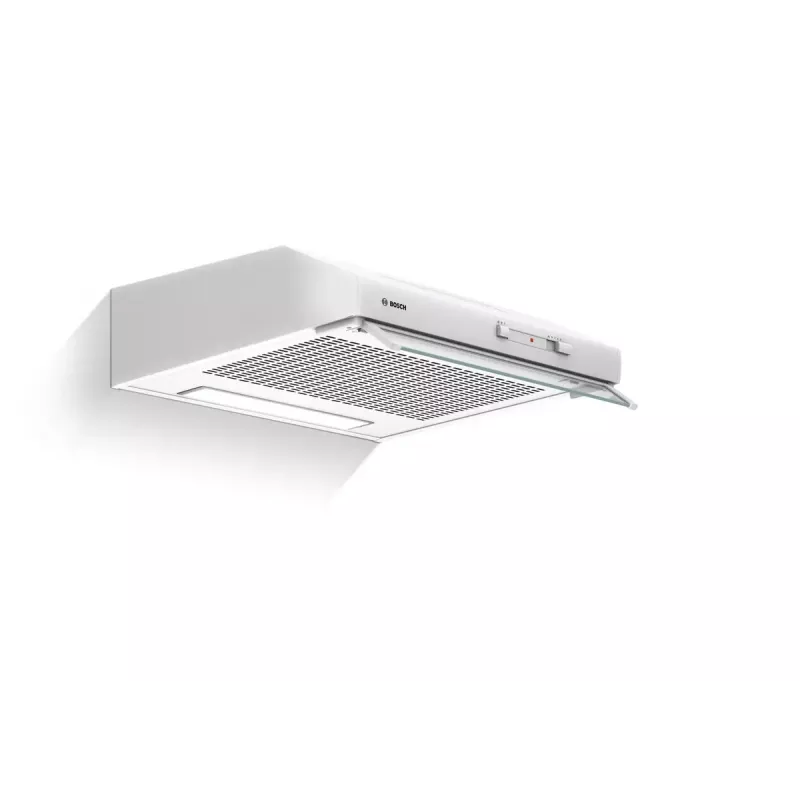 Okap kuchenny ścienny Bosch Serie 2 DUL62FA21, 600 mm, biały, 3 prędkości, 250 m³/h, filtr flizelinowy
