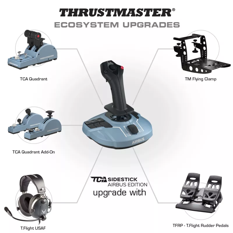 Thrustmaster TCA Sidestick Airbus edition Czarny, niebieski USB Joystick PC
