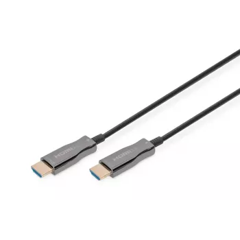 DIGITUS HDMI AOC hybrydowy kabel światłowodowy, Type A M/M, 15m UHD 4K@60Hz, CE, czarny
