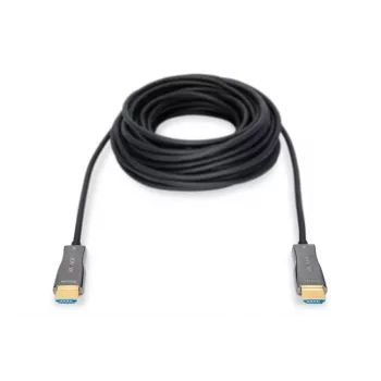 DIGITUS HDMI AOC hybrydowy kabel światłowodowy, Type A M/M, 15m UHD 4K@60Hz, CE, czarny