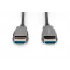 DIGITUS HDMI AOC hybrydowy kabel światłowodowy, Type A M/M, 15m UHD 4K@60Hz, CE, czarny