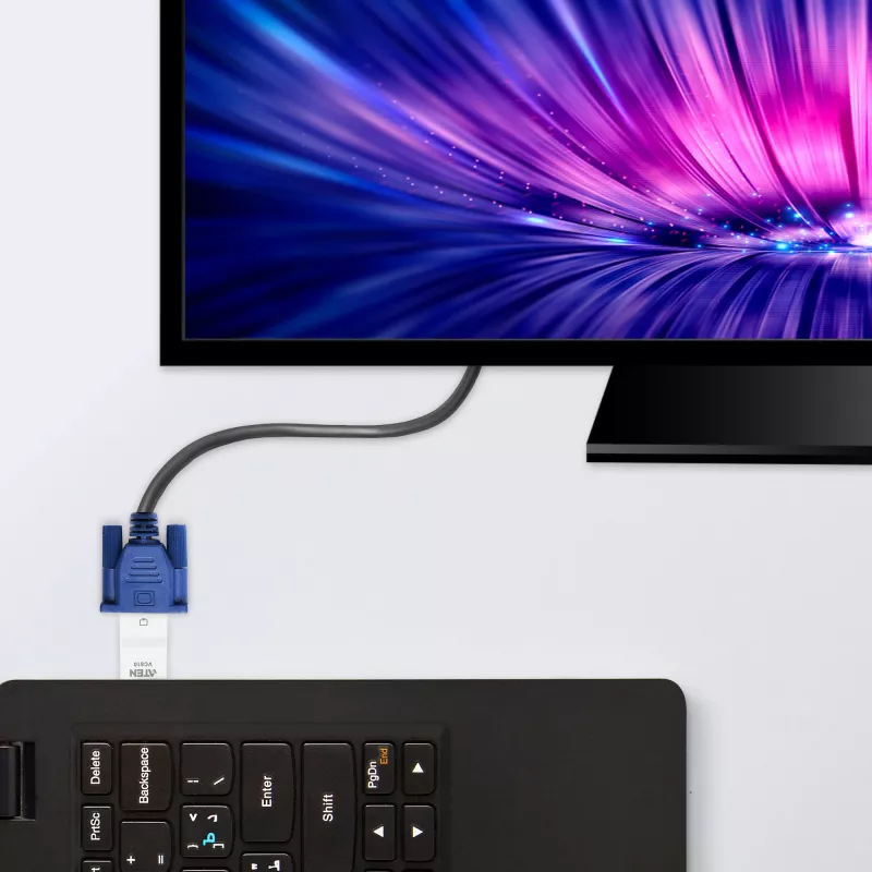 Konwerter ATEN HDMI na VGA, biały, tworzywo sztuczne, 1920 x 1200 pikseli, 1080p, HDMI, VGA