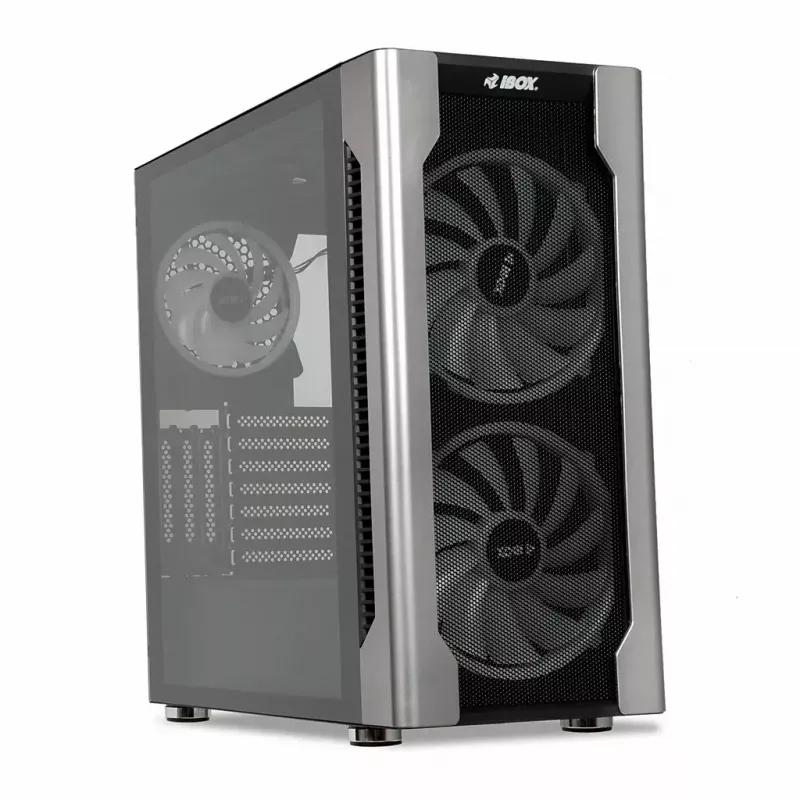 Obudowa PC IBOX Chiron ZH68 Gaming, ATX Midi-Tower, obsługa EATX, czarna, okno boczne, podświetlenie