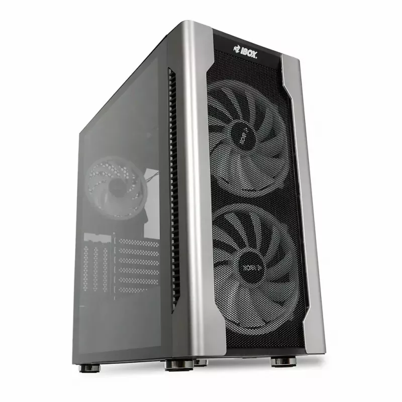 Obudowa PC IBOX Chiron ZH68 Gaming, ATX Midi-Tower, obsługa EATX, czarna, okno boczne, podświetlenie